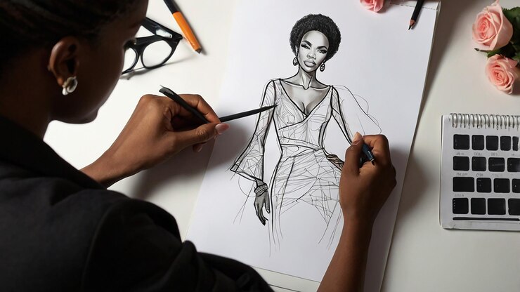 Fashion designer at work